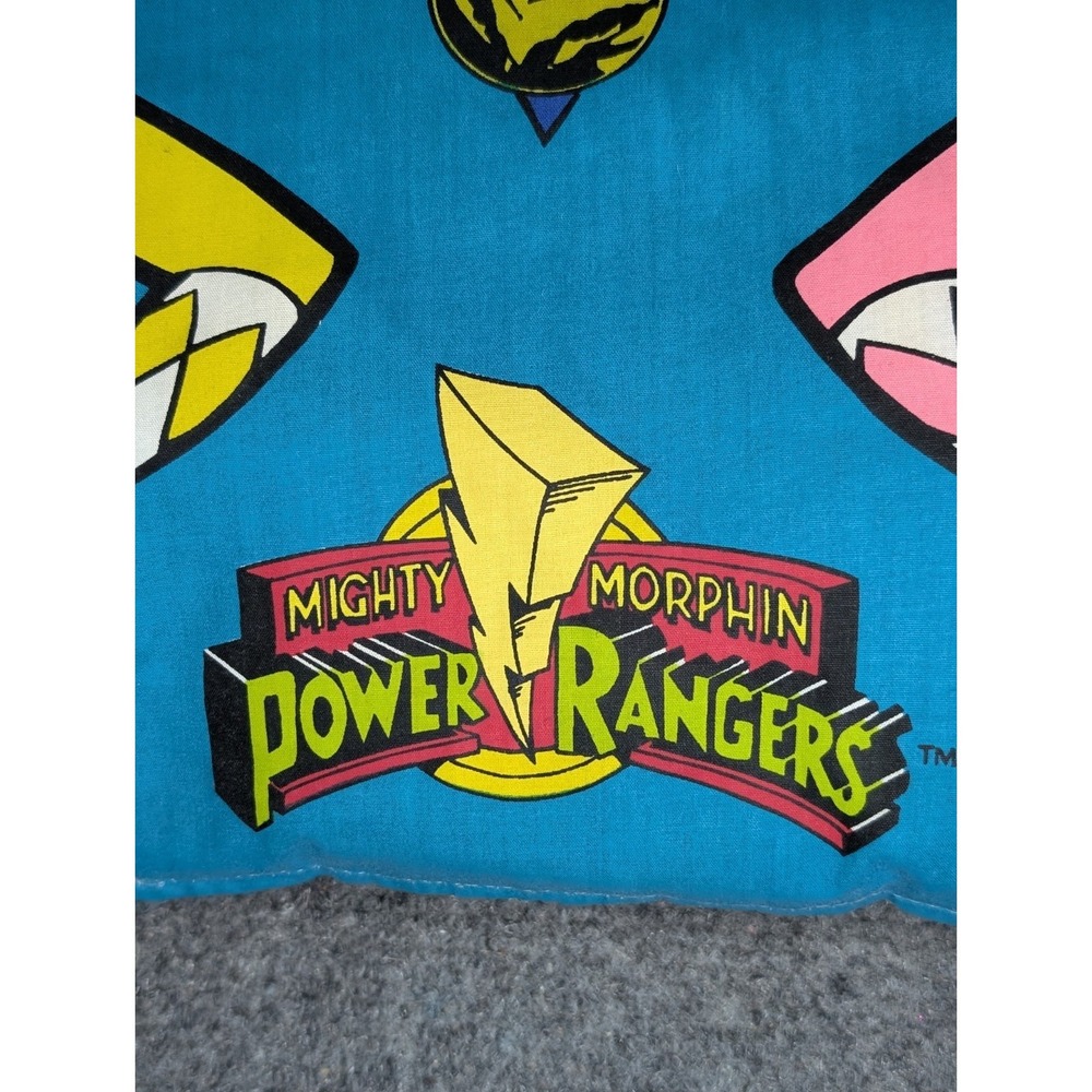 Vintage 1993 Mighty Morphin Power Rangers 18" Throw Pillow Double Sided Zach - Picture 4 of 15
